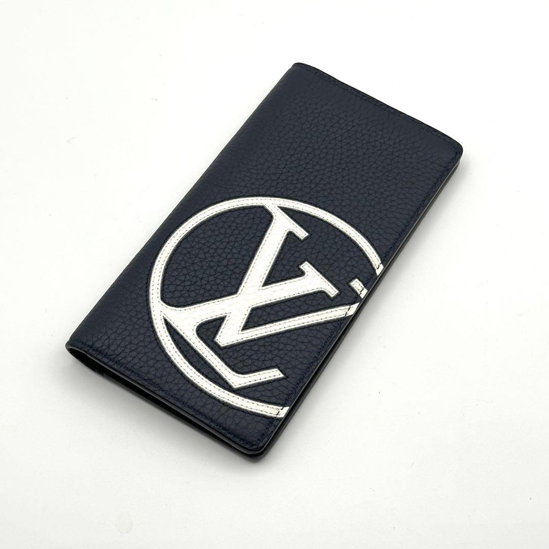 【未使用級】ルイヴィトン LVサークル ポルトフォイユ ブラザ アンディゴブルー