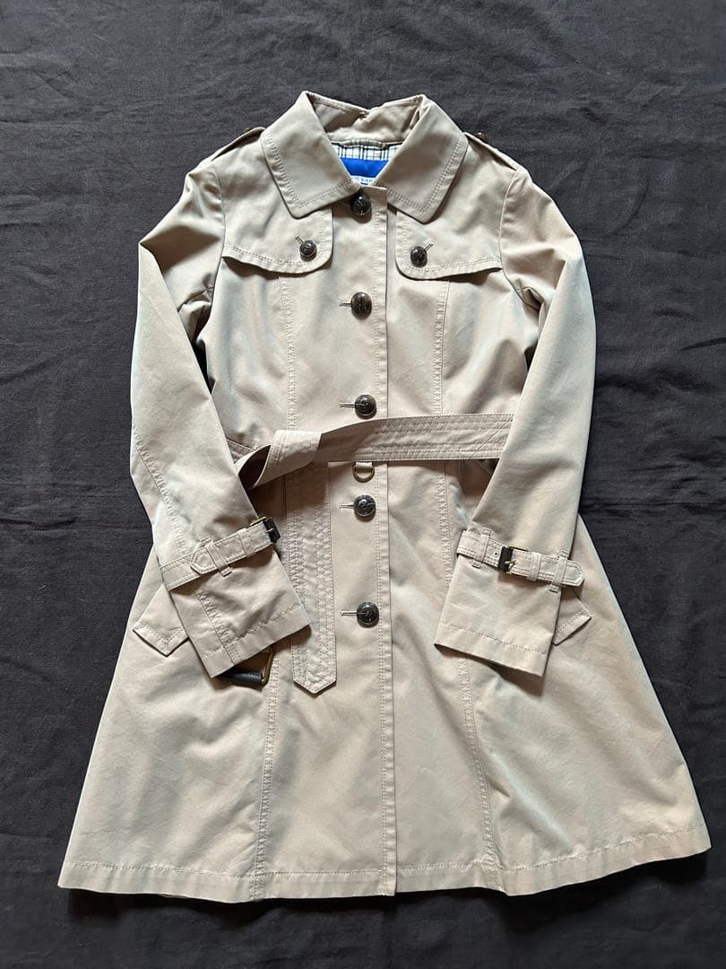 値下げ バーバリーブルーレーベルファー付トレンチコート36 美品