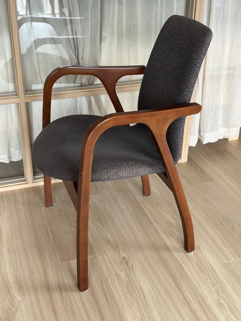 【天童木工】アントラー アームチェア ダイニングチェア　チーク×ダークグレー