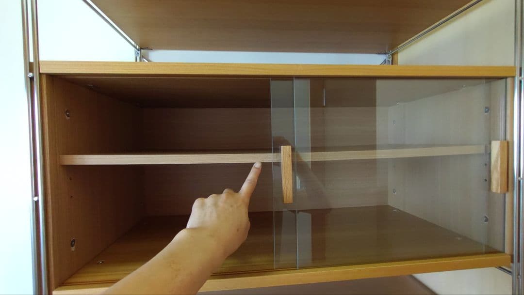 【無印良品・定価22900円❗️】スチールユニットシェルフのボックスガラス引き戸