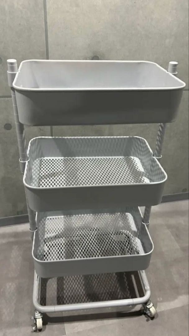 グレー　メタルメッシュワゴン ３段×3台まとめて！