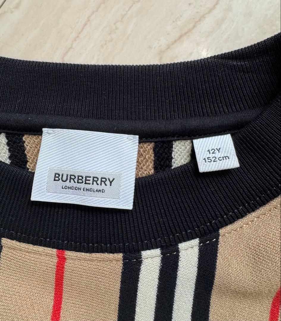 BURBERRY ストライプ 長袖チュニックワンピース 12Y