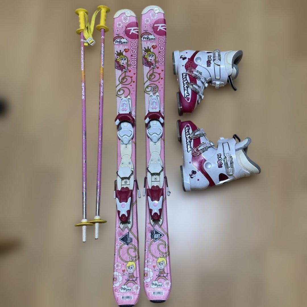 ロシニョール　スキー板　3点セット　ブーツ　ストック　21.5 255 ピンク