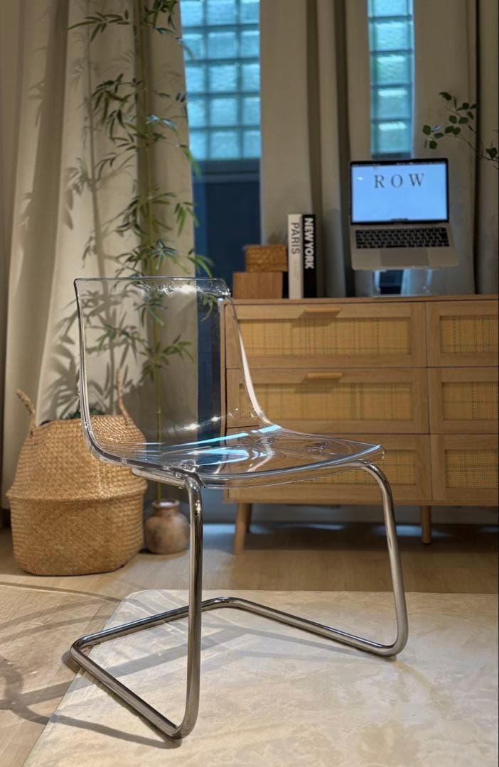 【東京/引き取り】トビアスTOBIAS 透明/クロスメッキ チェア