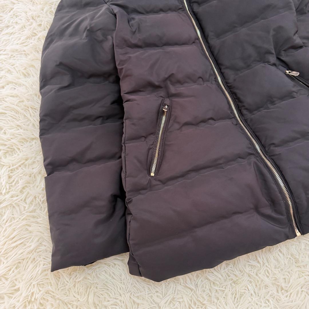 【美品】ZARA セミロングダウンジャケットフード Lサイズ ブラック