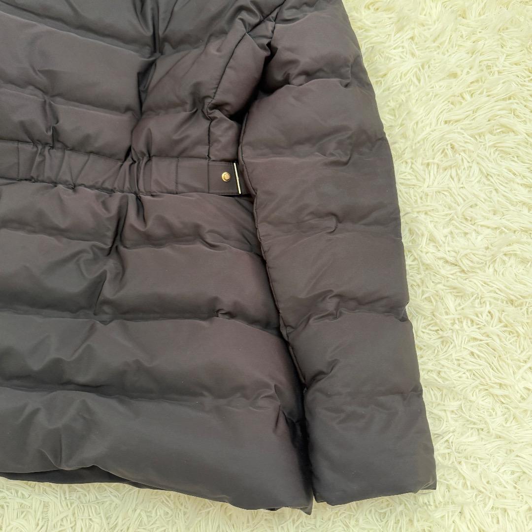 【美品】ZARA セミロングダウンジャケットフード Lサイズ ブラック
