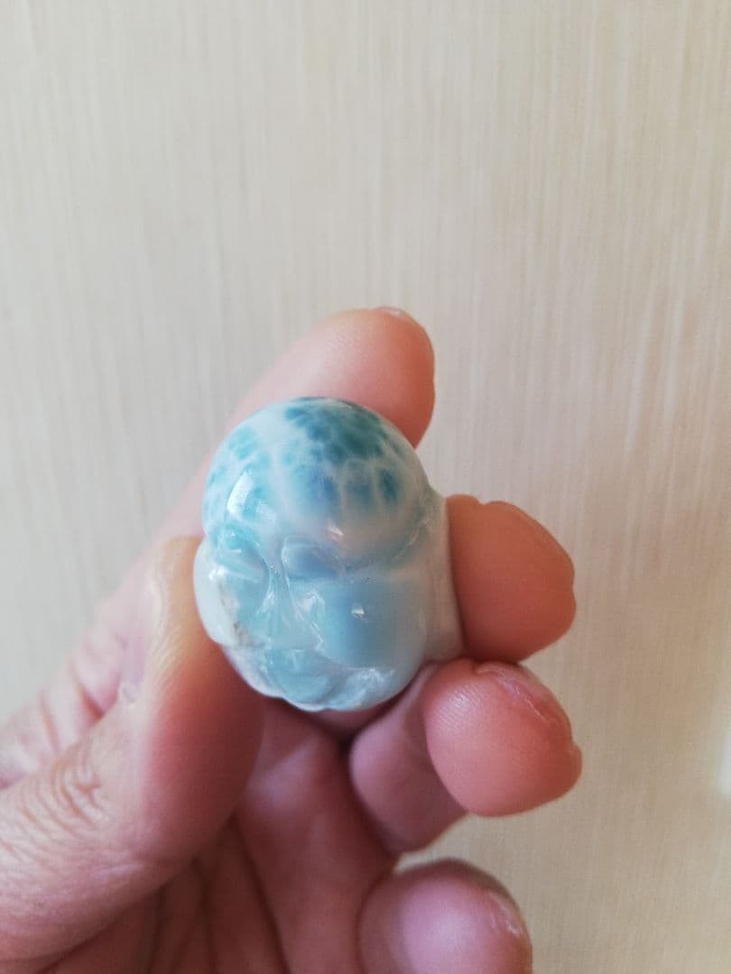 天然石 ラリマー 福の神様　置物
