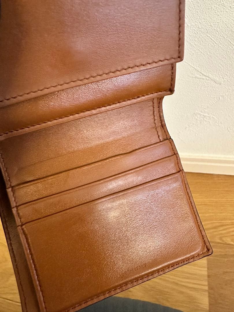 CELINE トリオンフ　ブラウンレザー 三つ折り財布