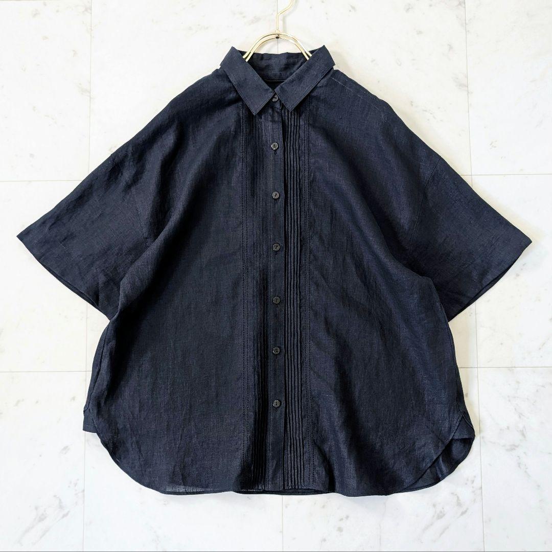 極美品　マッキントッシュロンドン リネンシャツ半袖 麻 ブラウス 38