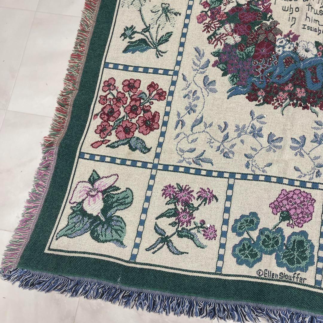 花　マルチカバー　ソファーカバー　ヴィンテージラグ　168x120