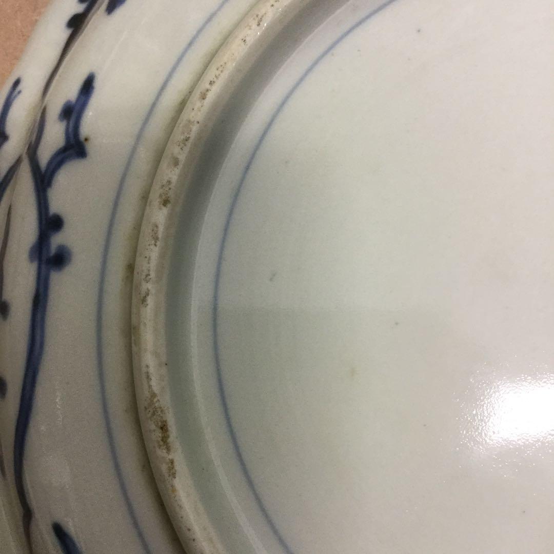 古伊万里、染付牡丹紋様皿