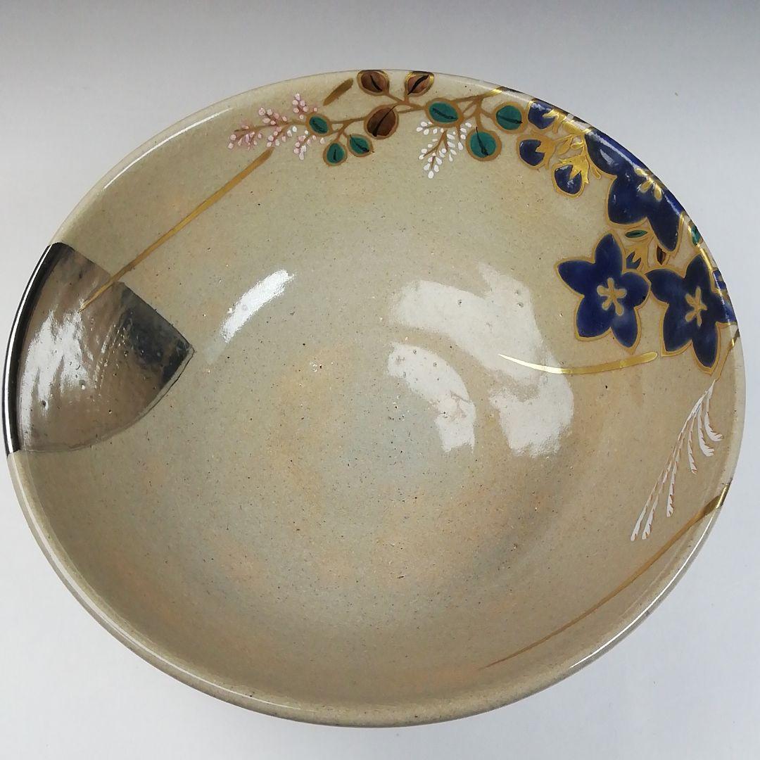Ｔ７６２　茶碗　『色絵　むさし乃』『萬古焼』『松古窯　藤山 造』　共箱　茶道具