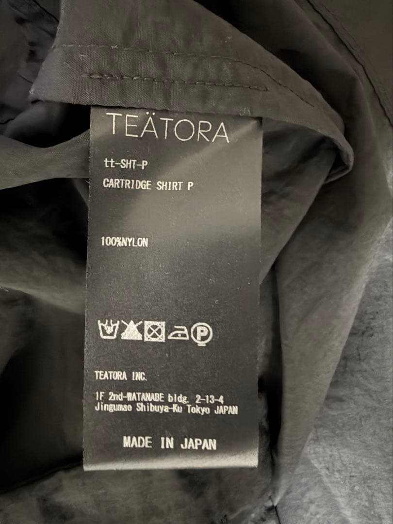 TEATORA テアトラ カートリッジ シャツ パッカブル ブラック サイズ1