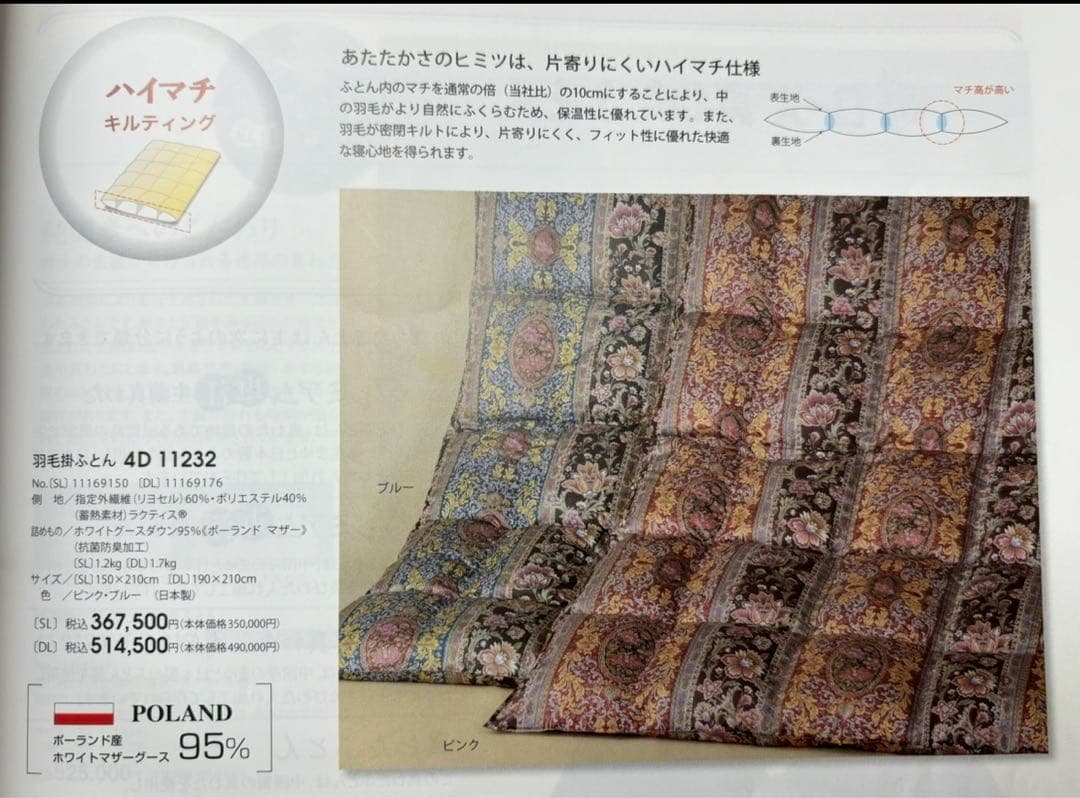 西川『極暖‼︎ 羽毛ふとん(ダブル) 』ポーランド産マザーグース95%定価49万円