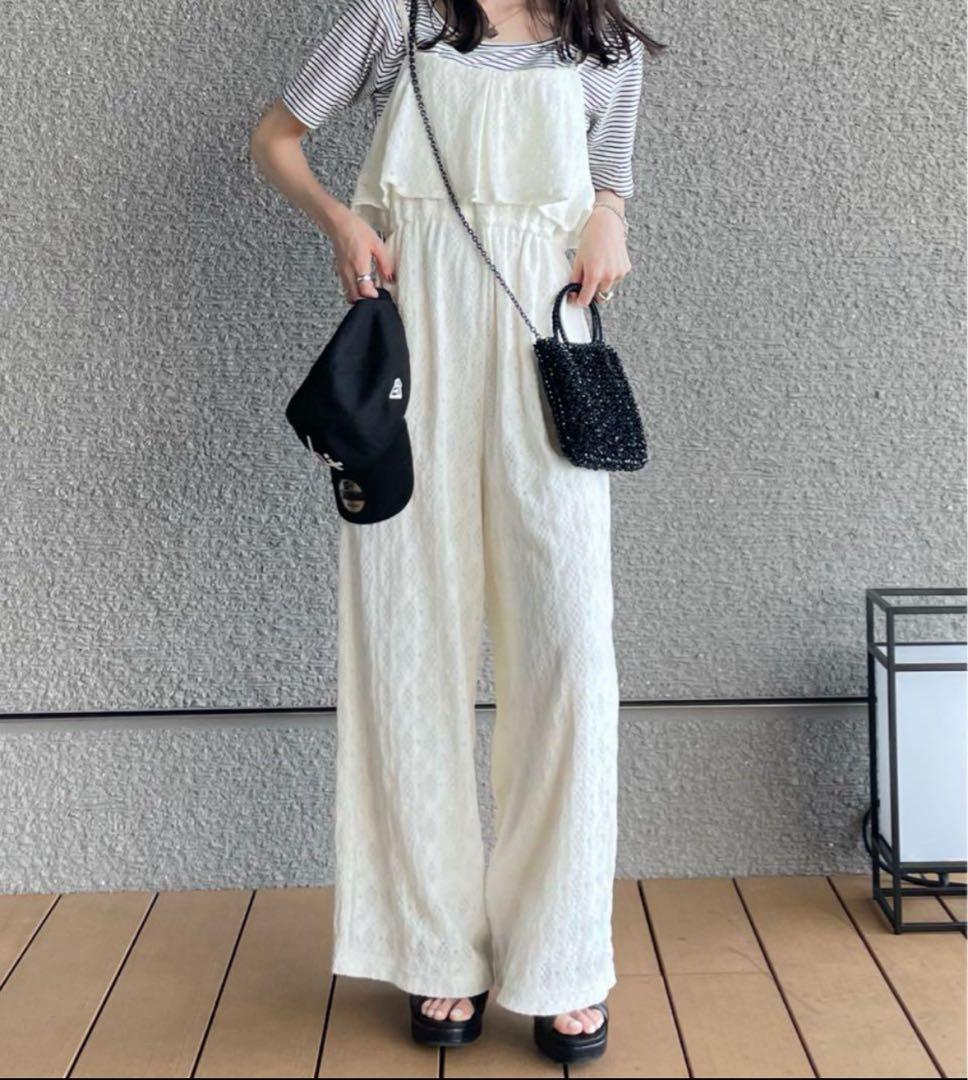 hinari 総レースキャミロンパース Sサイズ アイボリー