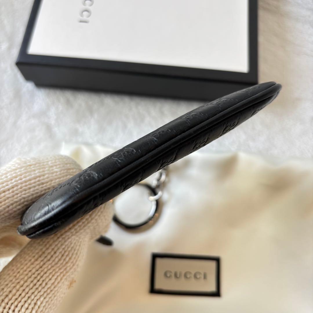 グッチ GUCCI ケース 小銭入れ マイクロ グッチッシマ ブラック 黒