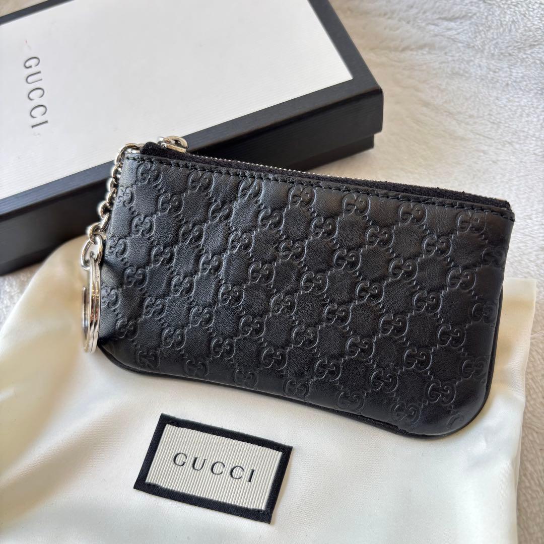 グッチ GUCCI ケース 小銭入れ マイクロ グッチッシマ ブラック 黒