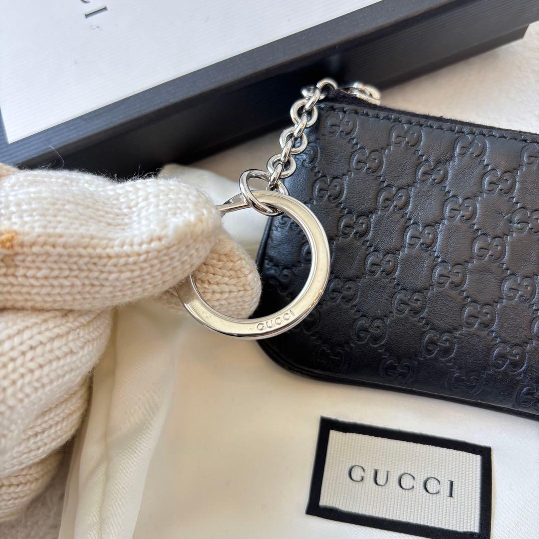グッチ GUCCI ケース 小銭入れ マイクロ グッチッシマ ブラック 黒