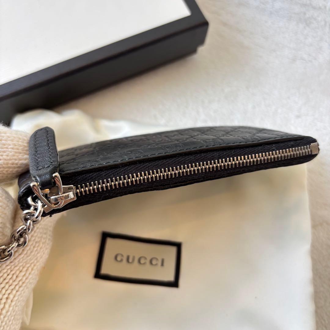 グッチ GUCCI ケース 小銭入れ マイクロ グッチッシマ ブラック 黒