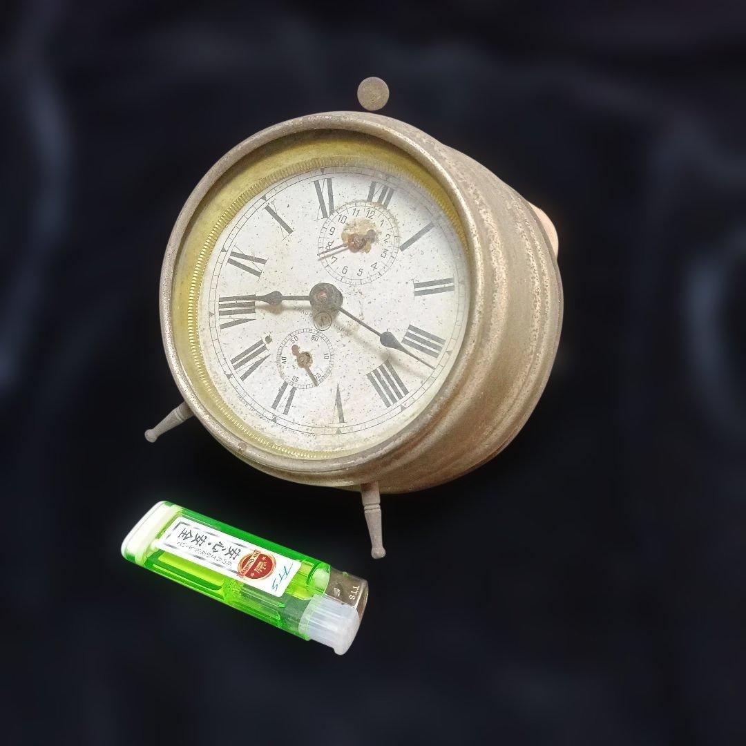 198.アンティーク風金属製置時計.絵画のモチーフ使用