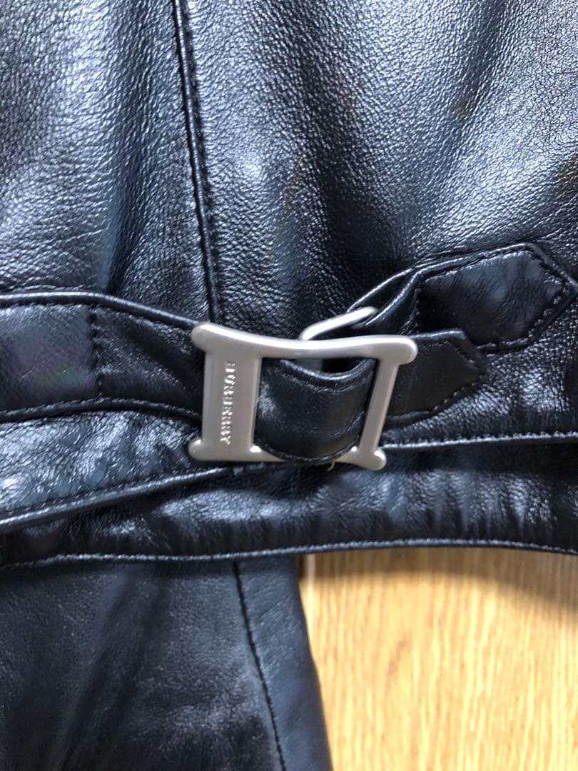 バーバリーブラックレーベル　シングルライダース　レザー　羊革　Burberry