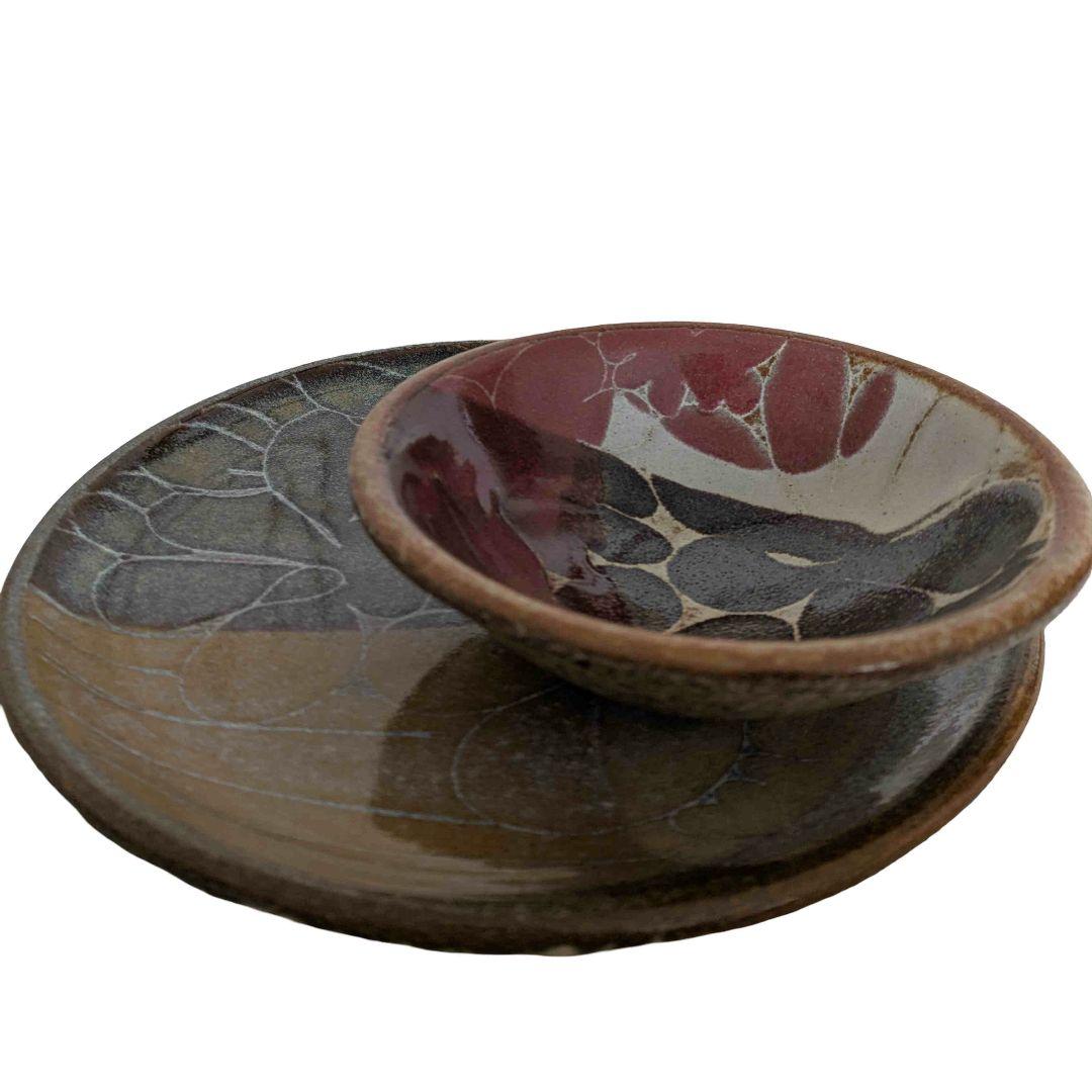 Crich Pottery 英国スタジオ陶器 平皿＆サラダボウル 未使用
