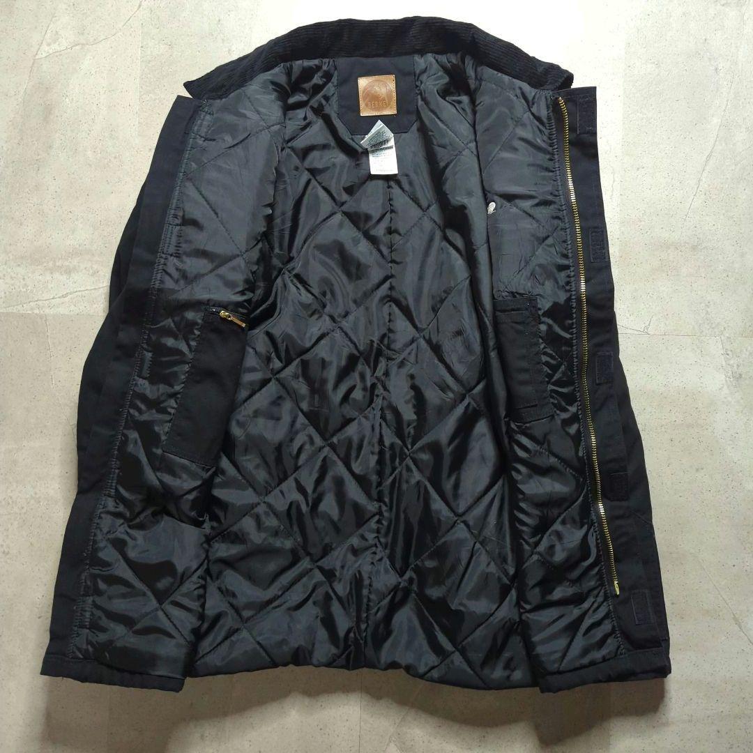 BERNEダックデトロイトジャケットXL 企業刺繍ロゴ中綿フェードブラック