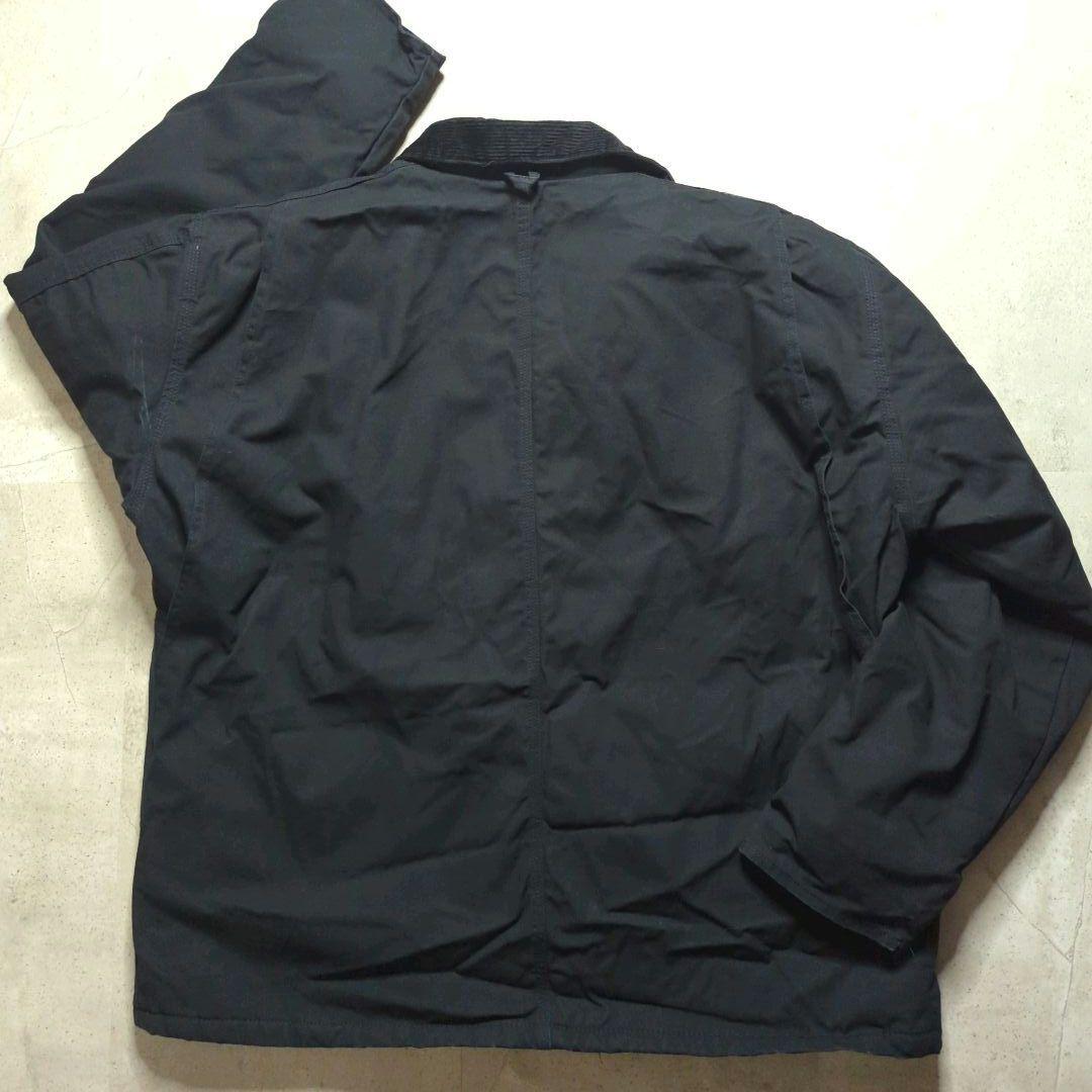 BERNEダックデトロイトジャケットXL 企業刺繍ロゴ中綿フェードブラック