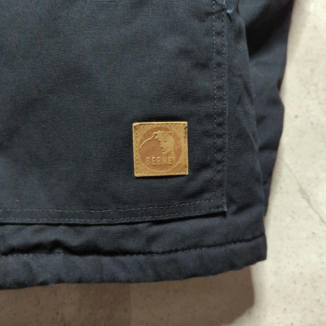 BERNEダックデトロイトジャケットXL 企業刺繍ロゴ中綿フェードブラック