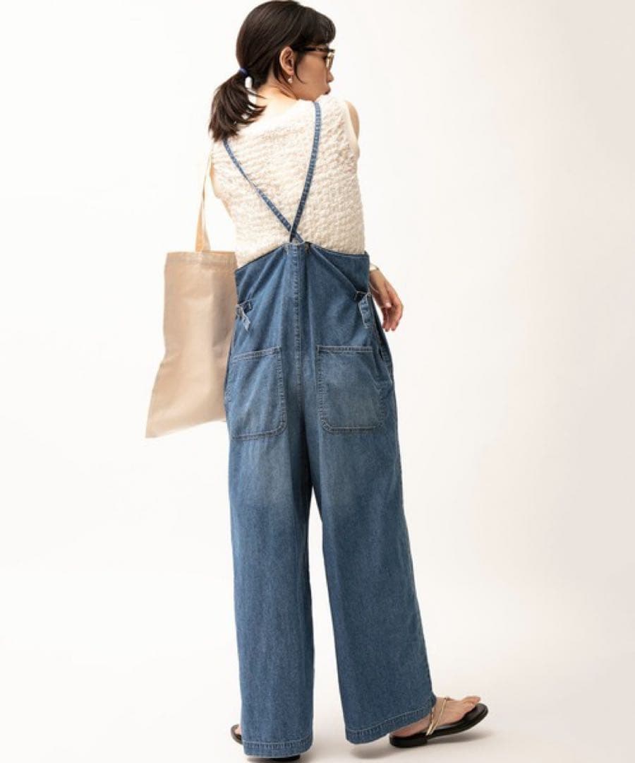 【美品】現行品　デニムオーバーオール ジッパー付き