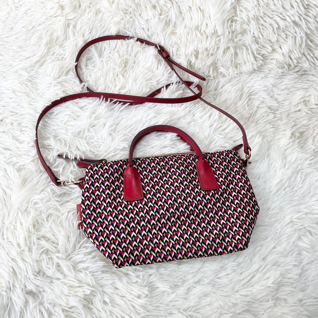 ロベルタピエリROBERTA PIERIショルダーバッグ　 赤　タタミ柄