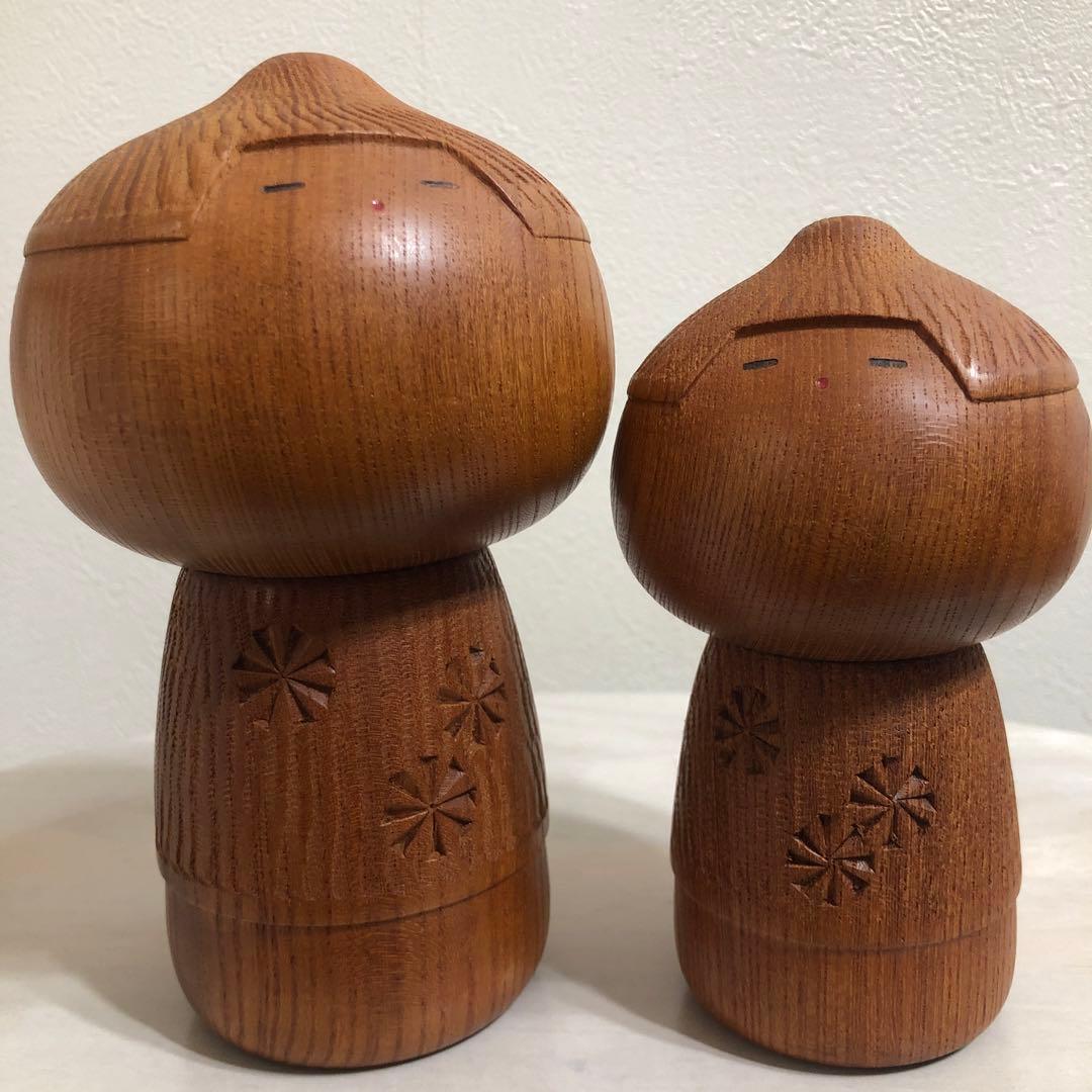 創作こけし 武田まさし 童心 2体 kokeshidoll