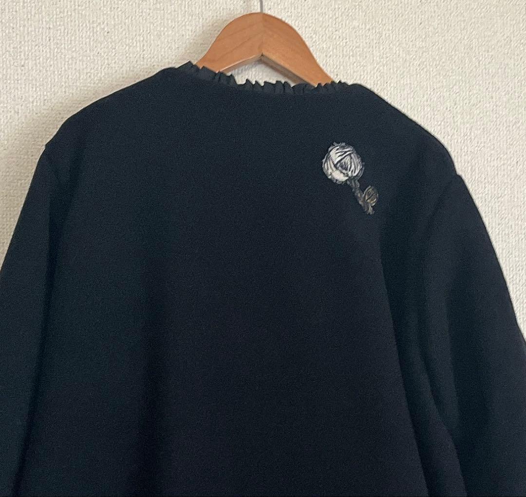 ミナペルホネン　rosy 黒　ウール ロング　コート　総裏　ハンドメイド