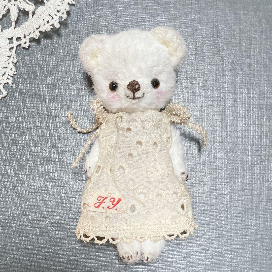 テディベア ハンドメイド ai bear 白くま 手のひらサイズ クマ 12㎝