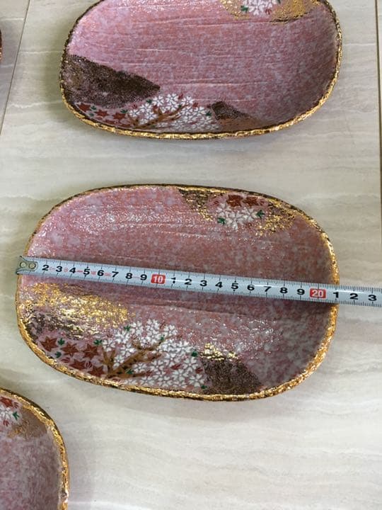 雲錦(桜と紅葉)　皿　オーバル　(5枚)