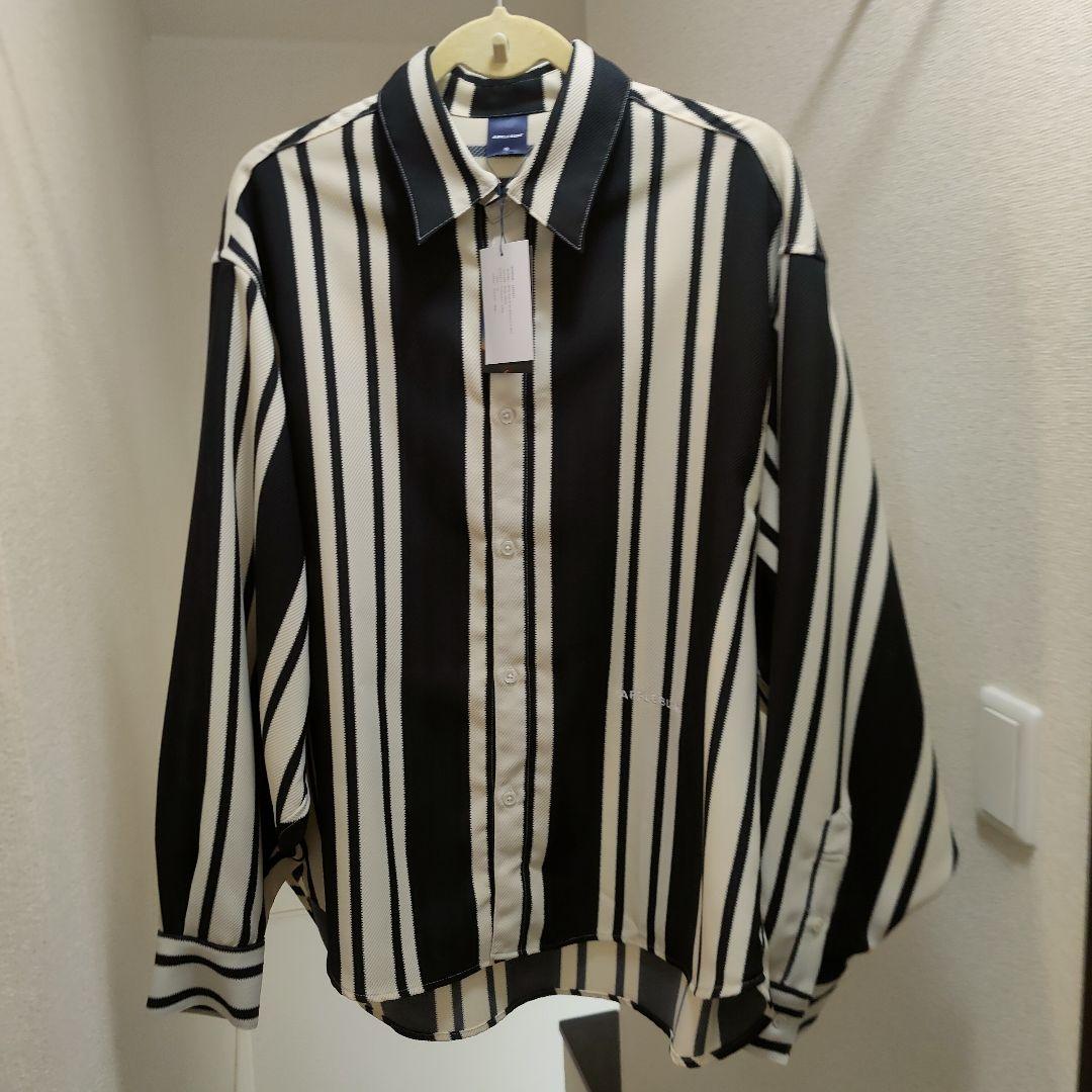 Applebum ウーリーツイルストライプオーバーサイズシャツ　XL