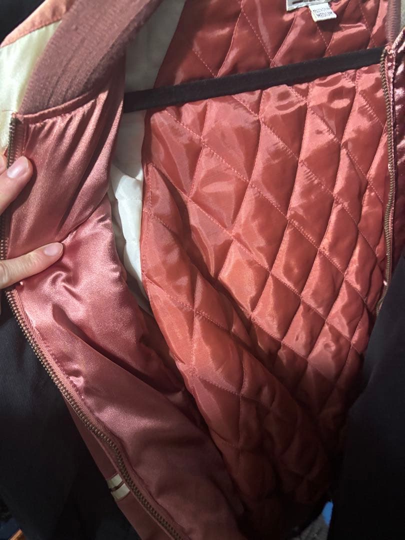 横須賀 ピンク　短丈スカジャン　別珍　ベトジャン　y2k 平成