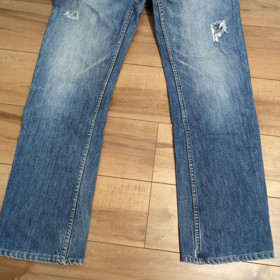 【即日発送】HELMUT LANG　ライトブルー ストレートデニム ダメージ加工