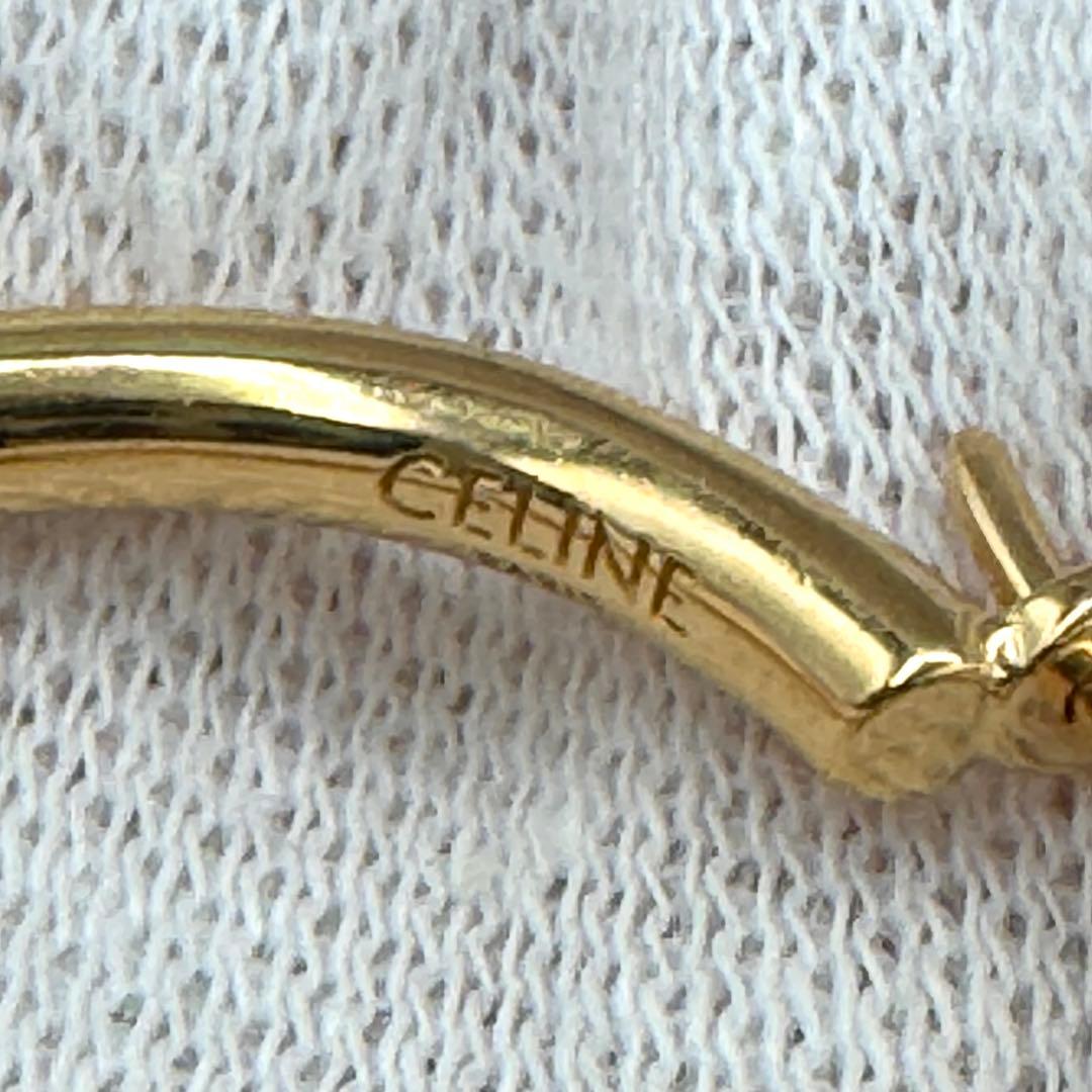 CELINE ノット スモールフープ ゴールド 片耳 ピアス 0837b14