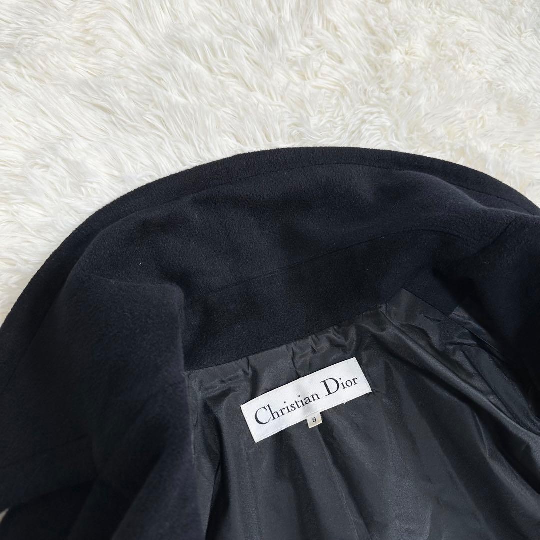 極美品 クリスチャンディオール アンゴラ混 ウールコート ダブル ヴィンテージ黒