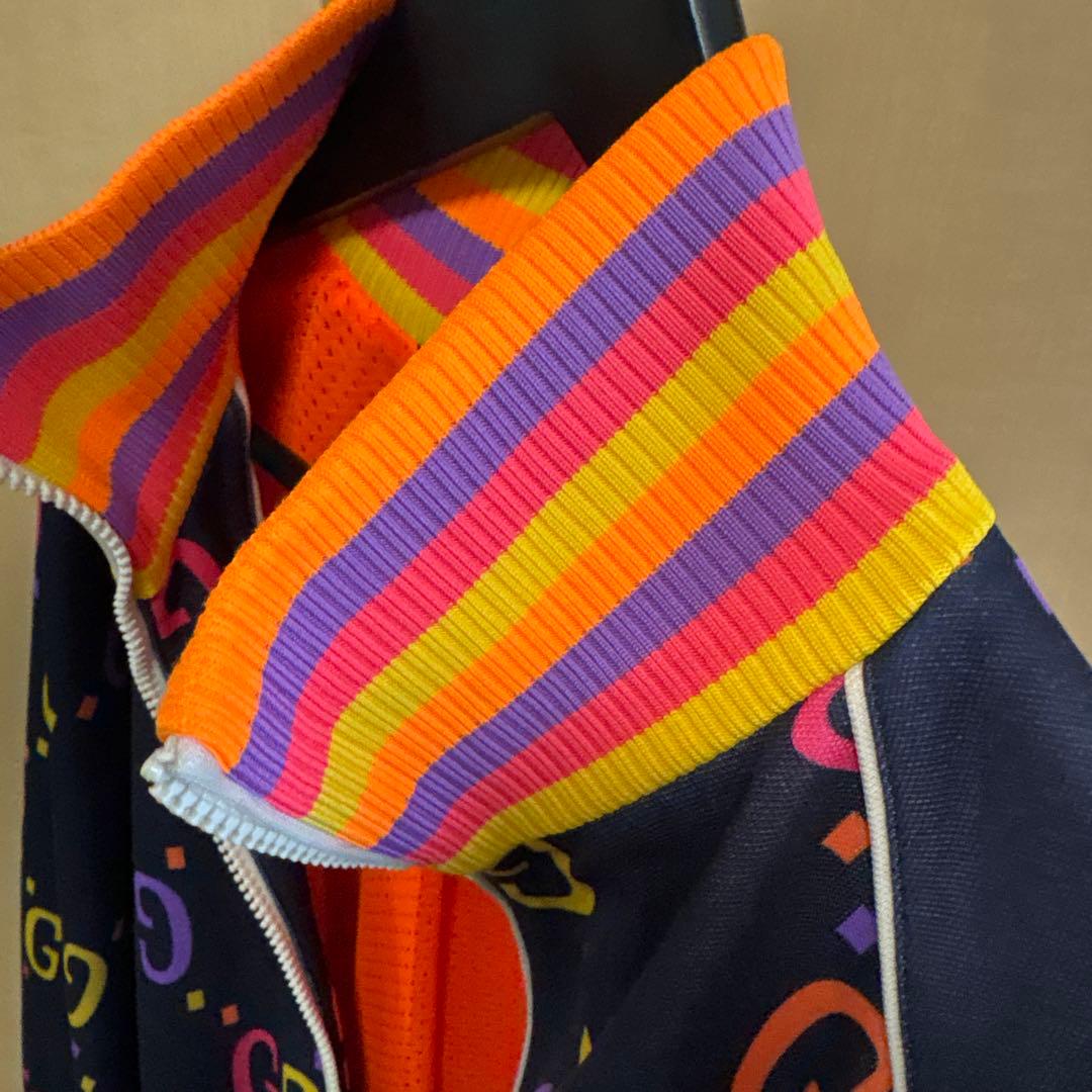 GUCCI テクニカルジャージ ジャンボGG 総柄ジップジャケット レインボー