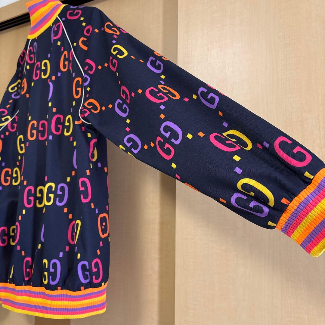 GUCCI テクニカルジャージ ジャンボGG 総柄ジップジャケット レインボー