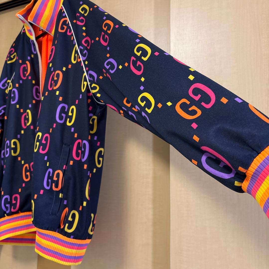 GUCCI テクニカルジャージ ジャンボGG 総柄ジップジャケット レインボー