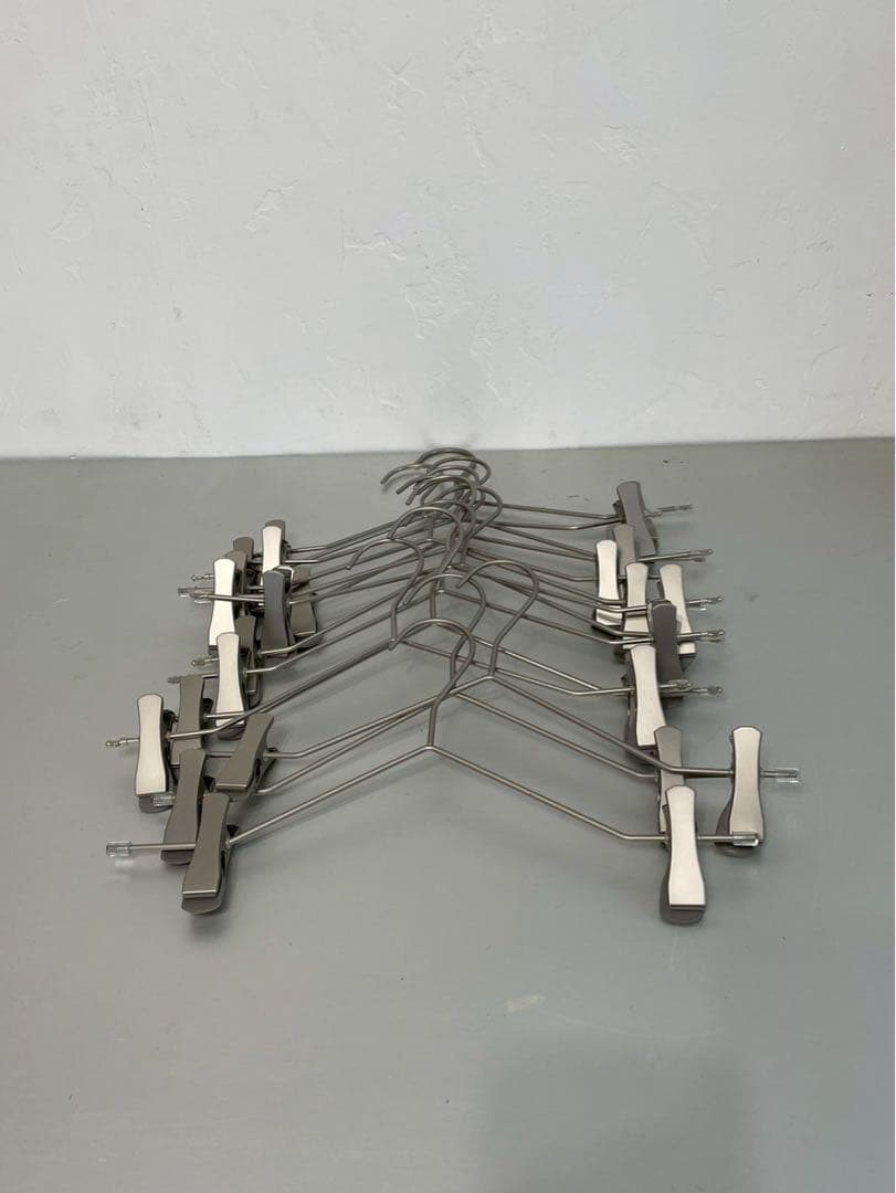 【15本セット】スチール製 パンツハンガー クリップ シルバー 古着屋 まとめ売