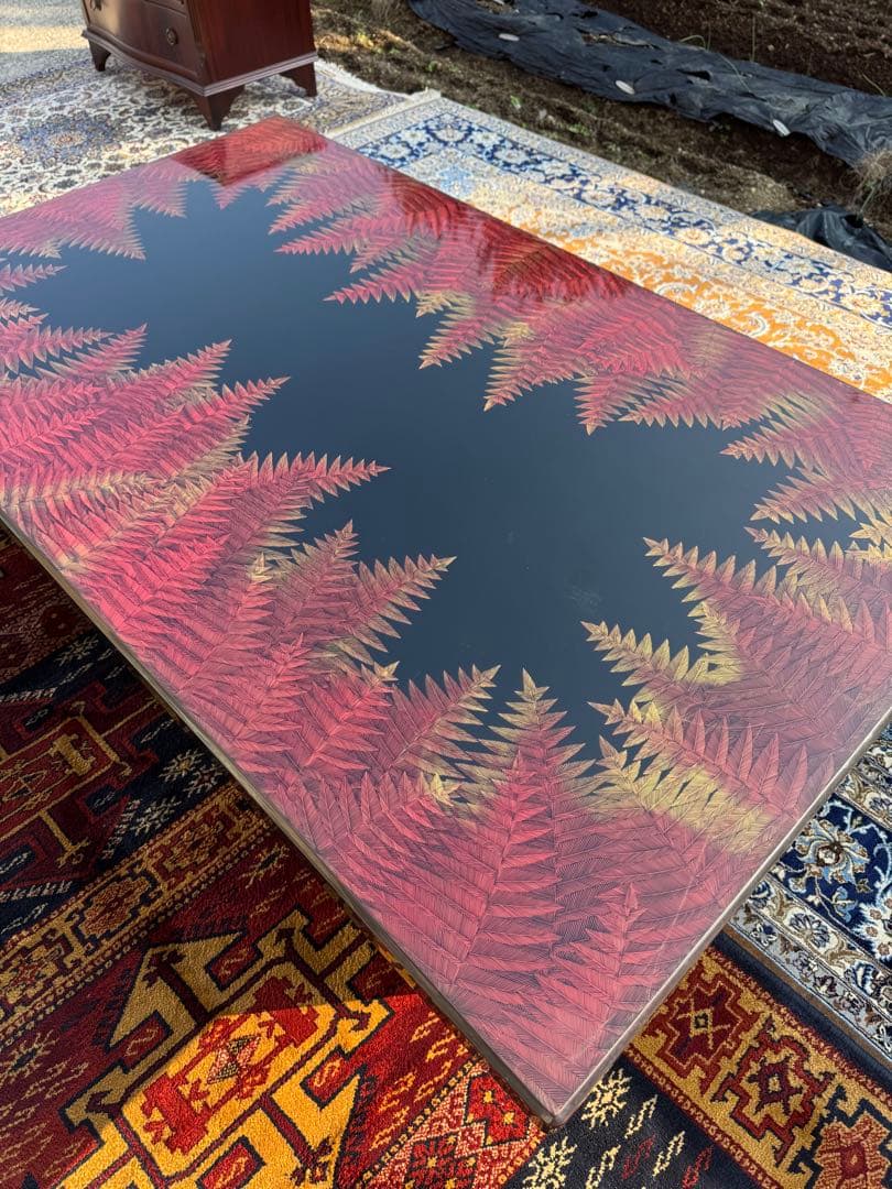 輪島塗 蒔絵 座敷机 漆芸 伝統工芸 シダ文様