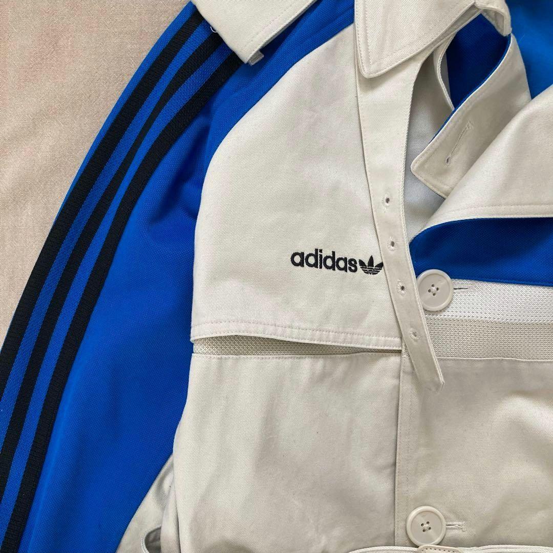 adidas blue version トレンチコート ジャージドッキングコート
