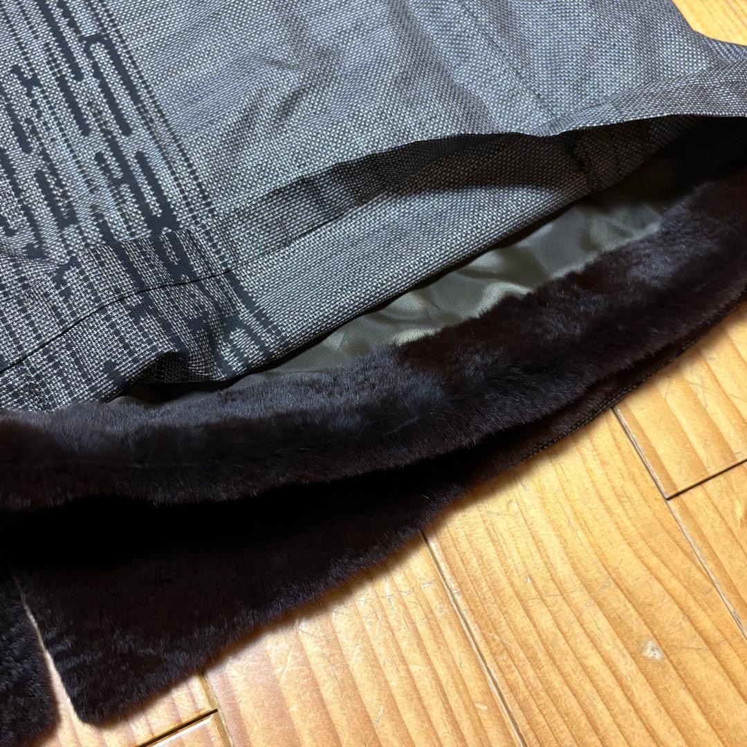 大島紬 / リアルファー リバーシブルコート 美品 着物リメイク