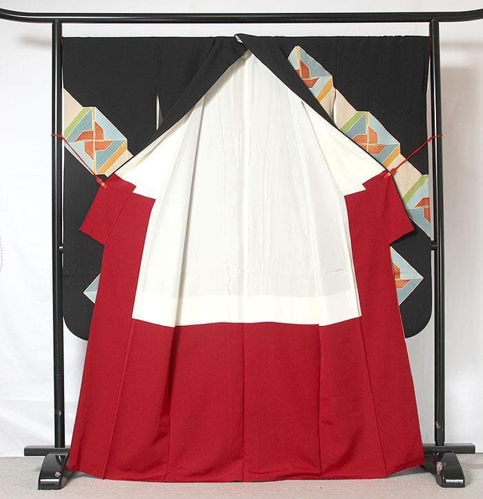 ご注文セット　7098■　Ｌ寸　風車　正絹お振袖　長襦袢付き　美品