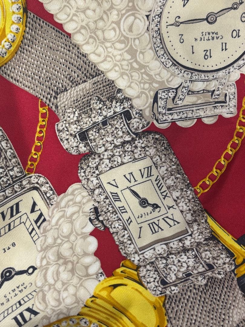 Cartier シルクスカーフ 時計デザイン