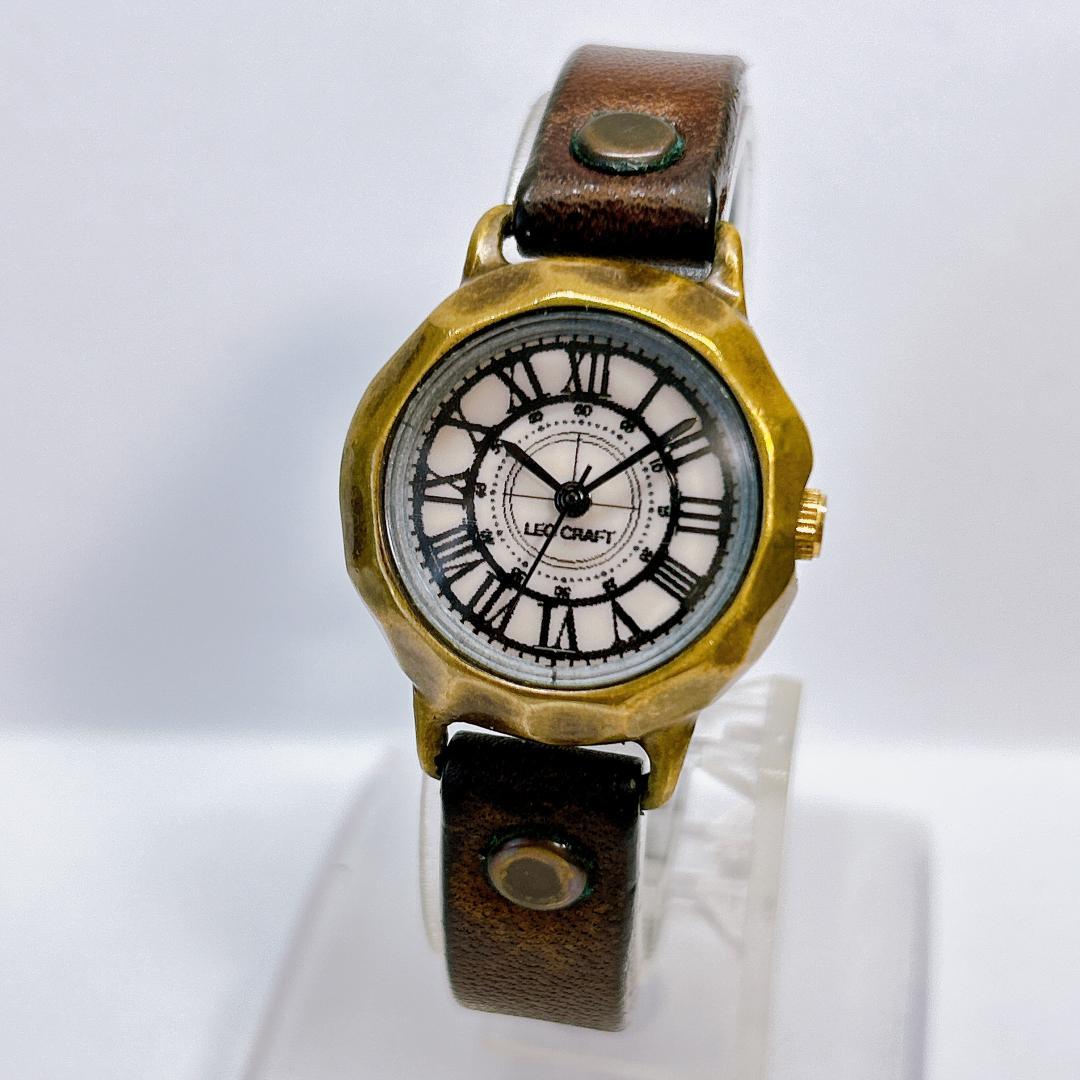 【本日終了】 レオクラフト LEO CRAFT 腕時計 手作り レザー 4490